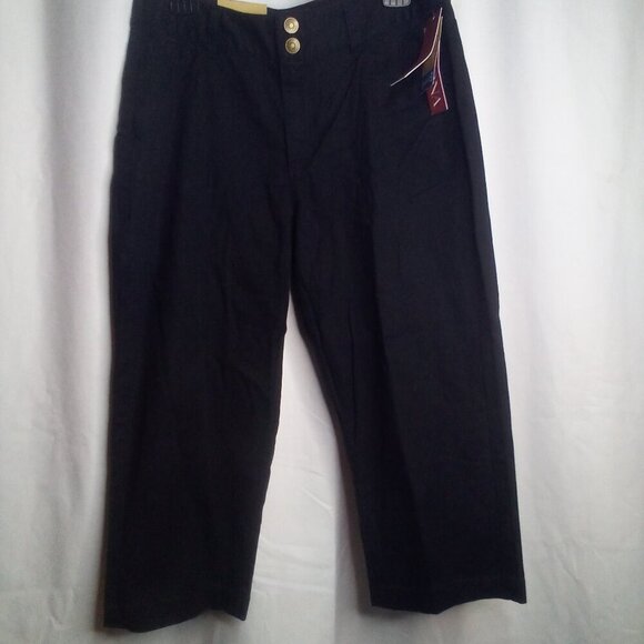 Merona Cropped Pants 10 Fit 1 Below Waist Relaxed Hip Black - Picture 13 of 14